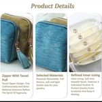 Turquoise Travel Jewelry Case, Velvet, 5 Separate Compartments ~NEW~ Blue Photo 7