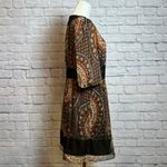 Theme Velvet Boho Print Mini Dress Women's Size L Retro Festival Style Size L Photo 1