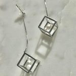 Urban Outfitters Silver Cube Earrings Photo 0