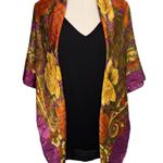 Vintage Worthington XL Italian jacquard satin paisley floral scarf wrap 46” sq Purple Photo 6