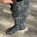 Coconuts by Matisse Coconuts tall lace up distressed gray combat boots size 8 buckle harness Photo 5