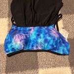 New Women’s Aqua Tech Blouson Tankini Top Blue Tie Dye Black Medium NWT Photo 10