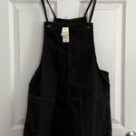 Aerie  NWT Charcoal Denim Overall Shorts Photo 0