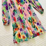 Esprit NWOT  Collection Patterned Pleated Mini Dress Multicolor Sz 8 Long sleeve Photo 5