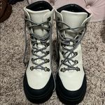 Michael Shannon Black and White Combat Boots with Chunky Sole Photo 1
