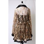 Oleg Cassini BlackTie II Antique Gold Lace and Black Shirt Dress Medium Photo 4