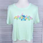 Disney Lilo & Stitch "Stitch" Cropped Tee Pale Green/Multi-XL Photo 0