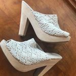 ALDO Crochet Boho Wooden Platform Mules Size 10 Photo 0