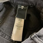 7 For All Mankind Logan Stovepipe Black Raw Hem High Rise Jeans 25 Photo 5