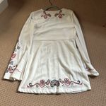 Free People  holiday folk mini dress ivory cute size 10 Photo 4