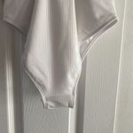 Xhilaration NWT  Juniors' Ribbed Ruffle Shoulder One Piece Swimsuit, White,‎ S Photo 7