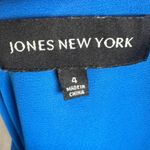 Jones New York royal blue stitch pleated top size 4 Photo 3