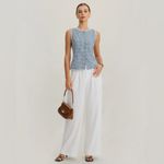 Rihoas Blue Plaid Boat Neck Tank Top Size 6 Photo 4