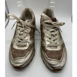 Coach  C118 Runner Womens Size 8.5‎ Gold Brown Monogram Metallic Lace Up Sneakers Photo 2