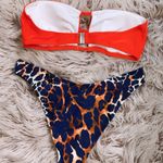 New Orange Bandeau Top Leopard High Photo 3