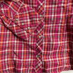 Columbia Snowy Nook Pink Cotton Flannel Plaid Western Snap Casual Shirt Top S Photo 6