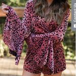 Buddy Love Spencer Romper Velvet Animal Print Flare Sleeves New XS Photo 8