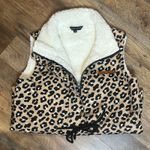 Simply Southern Sherpa Lined Leopard Print Vest Women's Small Photo 4