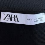 ZARA Women's Black Sleeveless Rib Knit Halter Strap Square Neck Crop Tank Top S Photo 2