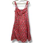 Torrid Coral Cupcake Print Sweetheart Midi Dress Poplin Fit Flare NEW 00 10 Photo 4