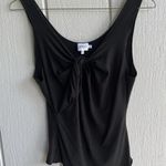 Armani Collezioni  Twist Front Draped Jersey Tank Sleeveless in Black Size 12 Photo 0