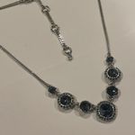 Givenchy Signed  Costume Necklace Silver Tone / Blue Rhinestone Photo 3