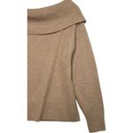 Paige Revolve Sweater Womens Large Tan Camel Off Shoulder Foldover Wool Pullover Photo 7