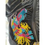 Ed Hardy Black Sleeveless Hooded Ruched Dress Embroidered Dragon Phoenix Size XL Photo 2