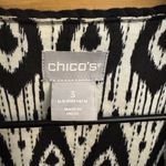 Chico's Chico’s Size 3 Or 16/18 Contrast Ikat Print Lounge Cotton Lightweight Jacket Photo 10