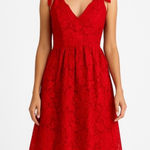 Layered With Love Dixie Dress L Red Lace Tie Shoulder V Photo 0