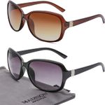 2 Pack Classic Vintage Sunglasses for Women Men,Fashion Sun Shades Glasses with UV400 Protection Photo 6