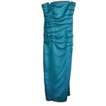 Kay Unger Strapless Ruched Column Dress Size 6 — Y2K Whimsy Meets‎ Modern Grace Blue Photo 3
