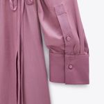 ZARA  Satin Effect Faux Wrap Midi Dress Photo 10