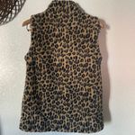 Calvin Klein Full Zip Leopard Print Fleece Soft Vest Womens Small EUC faux fur Photo 1