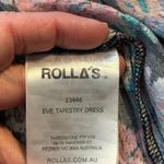 Rollas Size M Eve Tapestry Black Floral Print Button Up Midi Dress Size M Photo 5