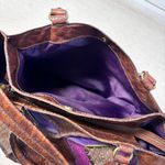 Jessica Simpson Vintage Leather Brown & Purple Bag, Shoulder Bag Photo 14