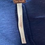 Free People  Emmy Lou Navy Blue Lace Up Tank Top Photo 4