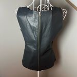 PJK Patterson J.Kincaid Vena Shell Black 100% Lamb Leather Top Size S Zip Back Photo 3