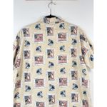 Bit & Bridle Womens Shirt Beige Button Up Horse USA Flag Equestrian Western 2XL Tan Size XXL Photo 8