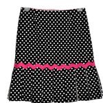 Acorn Black and White Polka Dot Knife Pleated Pink Trim Skirt Size 6 Photo 1
