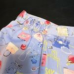 Southern Lady Blue Ankle Cropped Pants with Feminine Print size 12 Size M Photo 7