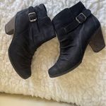 Paul Green  Boots Woman’s Rider Ankle Bootie Black Leather Round Toe Cone Heels Photo 5