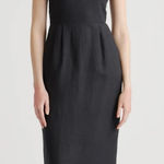 NWT Quince 100% European Linen Scoop Neck Midi Dress Black XS Photo 0