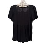 Maurice's Black Short Puff Sleeve Sweetheart Neck Size Small Ruffle Soft Photo 4