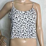Forever 21 White Floral Patterned Crop Tank Top Photo 0