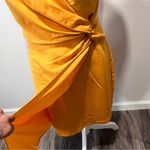 BCBGMAXAZRIA  Golden Yellow Mock Wrap Dress Size 6 SKU#C24395 Photo 3