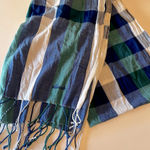 Lacoste  scarf, checkered blue/white/gray/green, 76”x26”‎ Photo 0