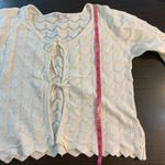 Celebrity Pink  Crochet Tie Front Top Boho Y2K‎ Festival Angelcore Knit XL Bell Photo 7