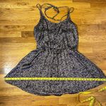 Cecico Womens Large Purple Beige Printed Silky Spaghetti Strap Button Mini Dress Photo 5