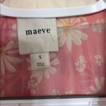 Maeve Anthropologie Sheer Botanical Print Smocked short sleeve Top sz s Photo 2